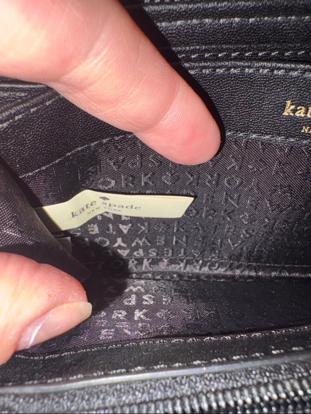 Kate Spade pebble leather blush pink zip-around wallet with black trim. NWOT. - Picture 6 of 12